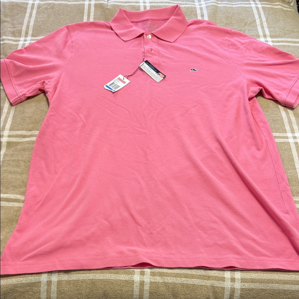 Vineyard Vines Men's Polo in Vibrant Pink